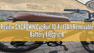 Review CYCROWN CycRun 10413Ah Removable Battery Electric Bike for Adults up to 88104km Range 750 [upl. by Jess]