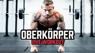 OBERKÖRPER Workout zum Mitmachen ohne Geräte  20 Minuten LIVE Bodyweight Training für Zuhause [upl. by Ezaria]