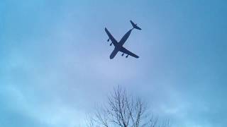 C5 Galaxy TF39 AFC Championship New England Patriots Flyover [upl. by Notlad]