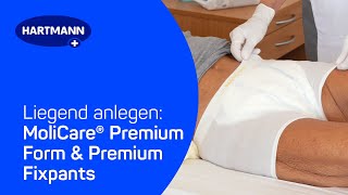 Inkontinenzvorlage im Liegen anlegen MoliCare® Premium Form amp MoliCare® Premium Fixpants [upl. by Alyac]