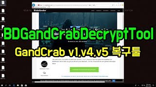 GandCrab v1v4v5 Decryptor 갠드크랩 복구툴  Bitdefender  BDGandCrabDecryptToolexe 초다 [upl. by Hcirdeirf]