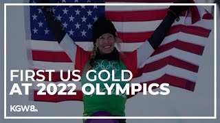 Lindsey Jacobellis wins first US gold at Winter Olympics for Snowboardcross [upl. by Hiroshi]