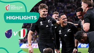 Smith hattrick in 14try blitz  New Zealand v Italy  Rugby World Cup 2023 Highlights [upl. by Dinin]