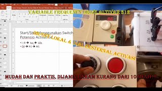 schneider vfd parameter setting atv312  startstop Lokal dial activasi eksternal [upl. by Atteve]