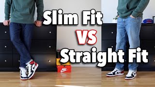 Slim Fit Denim VS Straight Fit Denim  Which Is Better Styled With Sneakers [upl. by Ahouh]