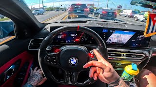 My G80 M3 Comp xDrive Gets A Carbon Fiber Steering Wheel  4k 60 POV [upl. by Rramel606]