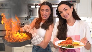 Who Can Make The Better Gourmet Meal for 20  Merrell Twins [upl. by Annawal430]