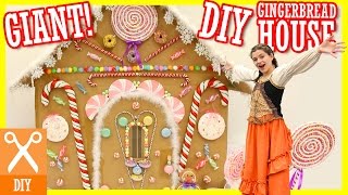 DIY GIANT GINGERBREAD HOUSE WITH HANSEL AND GRETEL SKIT  KITTIESMAMA [upl. by Anitram]