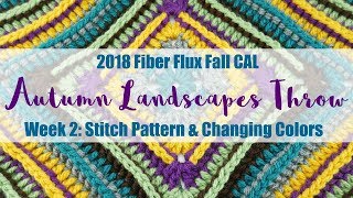 2018 Fiber Flux Fall CAL Autumn Landscapes Throw Week 2 Blanket Stitch Tutorial [upl. by Etnuaed425]