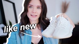 How To Properly Clean YeezysWhite Sneakers In The Washing Machine [upl. by Anitsenre]