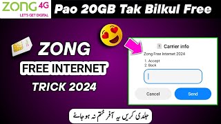 Zong free Internet today  zong free internet trick 2024  zong free internet code [upl. by Nnaecyoj]