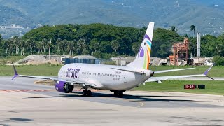 AVIONES DESPEGANDO DESDE EL AEROPUERTO INTERNACIONAL DEL CIBAO  boeing737max airbus airport [upl. by Anivek]