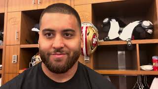 49ers Dominick Puni After 49ers 3219 Win Over Jets [upl. by Olag]