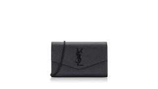 Saint Laurent Grain De Poudre Uptown Chain Wallet Black [upl. by Shumway]