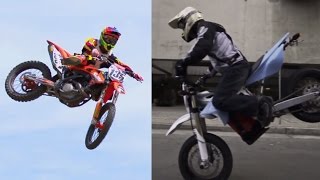 SUPERMOTO vs DIRT BIKE  Warp 9 Racing [upl. by Tnek]