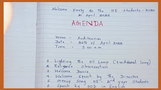 Write an Agenda  Example of Agenda  Niftys English [upl. by Cohleen]