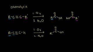 Halogenation and ozonolysis of alkynes  Alkenes and Alkynes  Organic chemistry  Khan Academy [upl. by Sacks470]