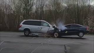 Volvo crash Volvo S60 vs Chrysler Voyager DDrive [upl. by Ahseined91]