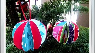 How to make Paper Ball Ornaments Christmas Craft Easy amp Quick Tutorial [upl. by Loziram]