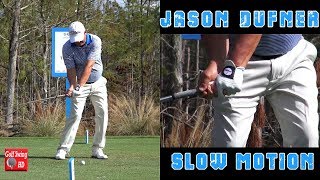 JASON DUFNER  HANDS THRU IMPACT CLOSE UP SLOW MOTION FACE ON IRON GOLF SWING 1080 HD [upl. by Koal]