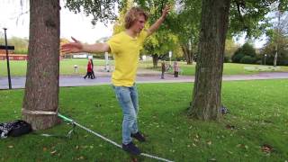 Slackline Leren Staan en Lopen beginners [upl. by Erund]