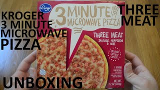 Unboxing Kroger 3 Minute Microwave Three Meat Pizza [upl. by Ginevra]