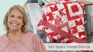 How to Make a HalfSquare Triangle Surprise Quilt  Free Quilting Tutorial [upl. by Hatfield976]