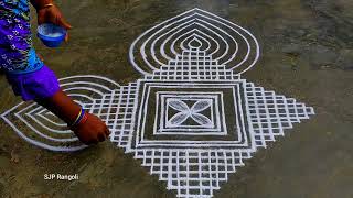 maasi madham Rangoli  easy padi kolam  simple muggulu [upl. by Arza]