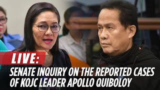 LIVE Senate resumes inquiry into the reported cases of KOJC leader Apollo Quiboloy  October 23 [upl. by Herrington375]