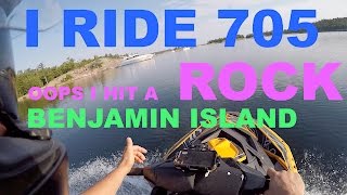 26 seadoo spark jet ski tour of benjamin island and hitting a rock or two lol [upl. by Zinah]