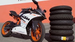 Small Sportbike Tire Comparison With KTM RC390  MC GARAGE [upl. by Ferris]