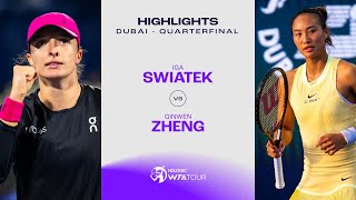 Iga Swiatek vs Zheng Qinwen  2024 Dubai Quarterfinal  WTA Match Highlights [upl. by Irrac]