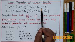 MILNE PREDICTOR CORRECTOR METHOD  HIGHER SEMESTER  ENGINEERING MATHS  EASY METHOD [upl. by Lledyr]