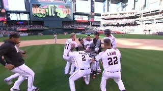 4217 Owings helps Dbacks walk off on Opening Day [upl. by Ahsenik]