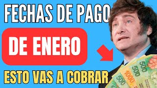 🍀 Cuando y Cuanto COBRO ANSES ENERO 📣 Jubilados Pensionados AUH PNC SUAF ✚ Fechas de Pago [upl. by Aitsirk]