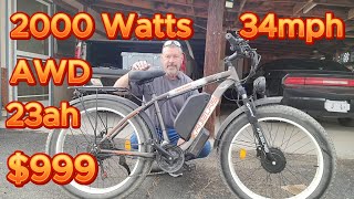 2000 watt AWD E bike only 999 Kaijielaisi V3 [upl. by Gnanmos]