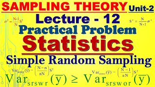 12 Simple Random Sampling Practical Problems ISSMaterial [upl. by Eirased]