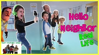 Hello Neighbor Real Life At University  That YouTub3 Family [upl. by Yeclek]