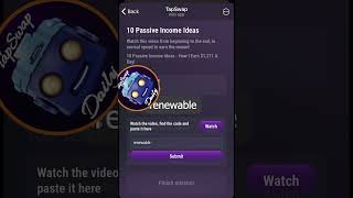 10 passive income ideas tapswap code  10 Passive Income Ideas TapSwap Code tapswapcodetoday [upl. by Bertero809]