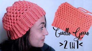 2 en 1 CUELLO y GORRO convertible a CROCHET [upl. by Akem]