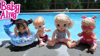 BABY ALIVE Swimming In The Pool baby alive videos [upl. by Osrick]