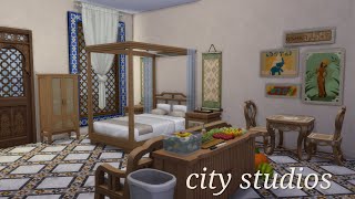 City Scene Studio Apartments  Sims 4 Build [upl. by Menell946]