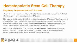 Hematopoietic Cell Therapy Products Determining Potency and Stability [upl. by Nork]