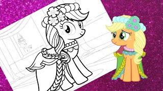 my little pony Applejack coloring book MLP coloring pages for kids [upl. by Cohberg]