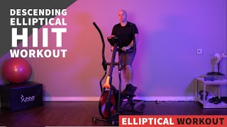 20 Min Descending HIIT Elliptical Workout [upl. by Nairahcaz]