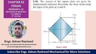 210 Chapter 2  Strain  Mechanics of Materials by RC Hibbeler [upl. by Acinnod]