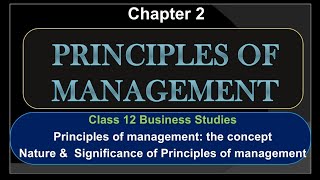 Principles of Management  class 12 business studies chapter 2  part 1 cbse ncert [upl. by Anhej]