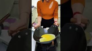 The process of making fried egg pancakes [upl. by Asaeret]