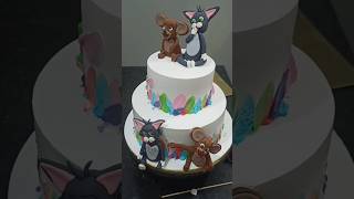 Two tier birthday cake birthdaycake cakedecoration fondantcakedesignsforbirthdays [upl. by Ennaehr]