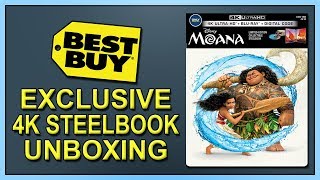 Moana Best Buy Exclusive 4K2D Bluray SteelBook Unboxing [upl. by Bloomer]